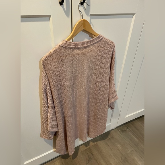 Light Pink Woven Knit Dolman Maternity Plus Cover Up  -Size: 2X - Picture 3 of 7